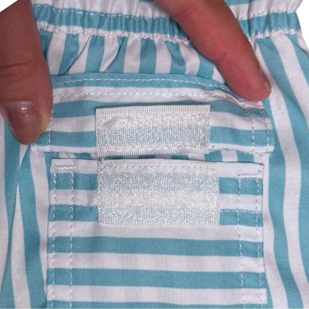 Dondolo Boys 18M Blue White Striped Swim Shorts Trunks Adjustable Pocket - Picture 4 of 6